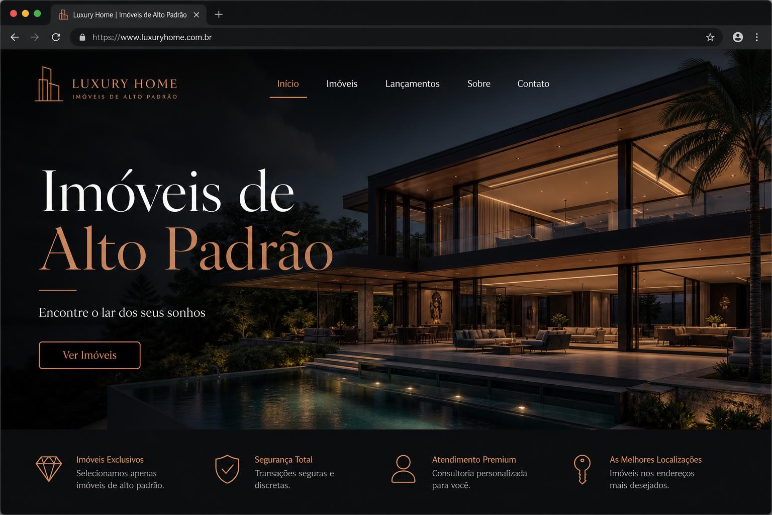 Projeto Imóveis de Alto Padrão - Imobiliário